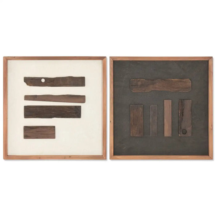 Painting Home ESPRIT Pinewood Recycled Wood 52 x 4 x 52 cm - Декорация и Осветление<<<Дом Градина<<<BigBuy&&&Картини и