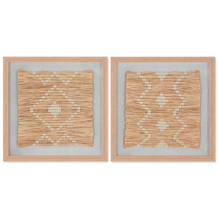 Painting Home ESPRIT Raffia Crystal 40 x 3 x 40 cm - Декорация и Осветление<<<Дом Градина<<<BigBuy&&&Картини и