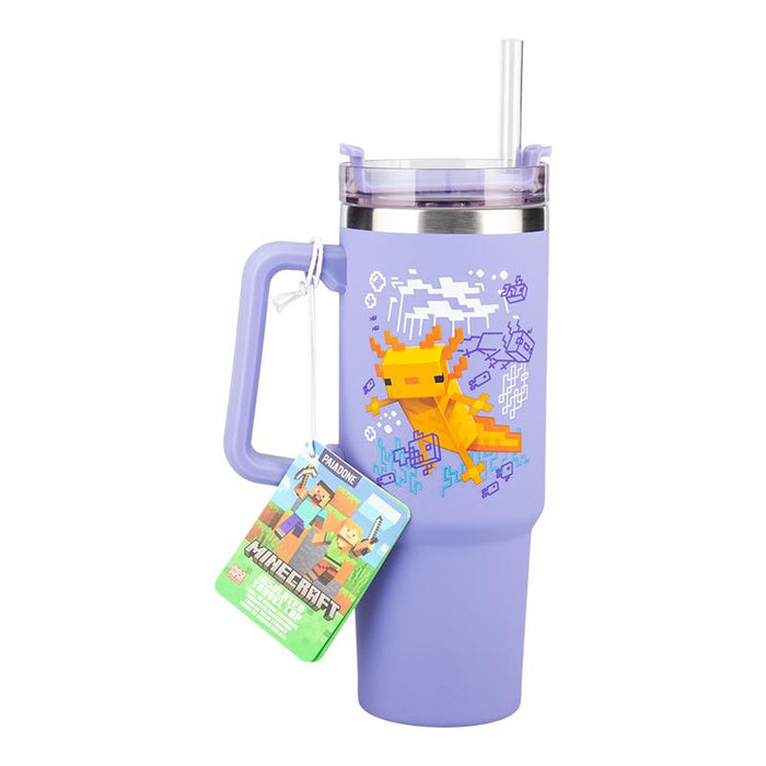 Paladone Cup: Minecraft - Purple 900ml Multiway Travel Cup Straw, PP14948MCF