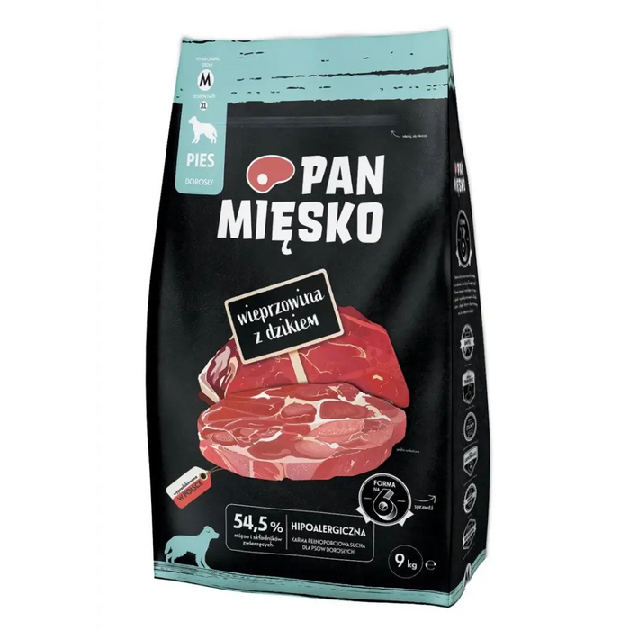 PAN MIĘSKO Pork with wild boar M - dry dog food - 9kg - Dry foodDLP-KAS<<<For the dogDLP<<<ActionPL