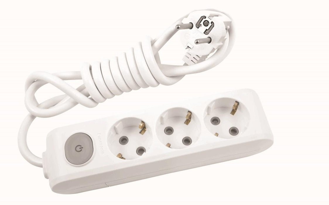 POWER SUPPLY 3 SOCKETS 1.5M WITH KEY WHITE