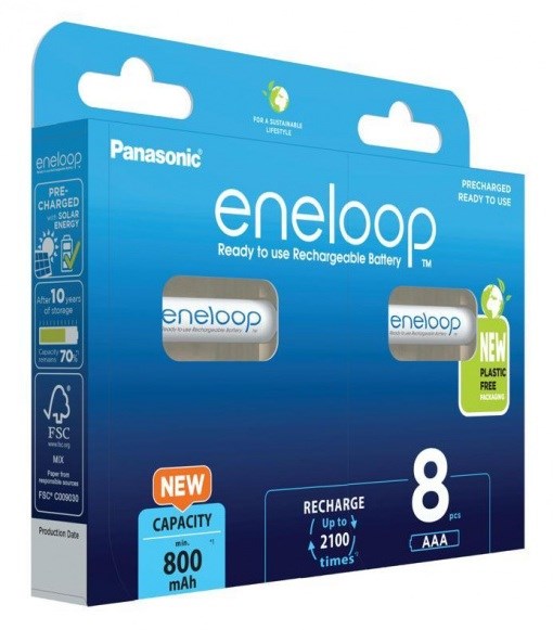 Rechargeable batteries PANASONIC ENELOOP AAA 800 mAh 8 szt (BK-4MCDE/8HH)
