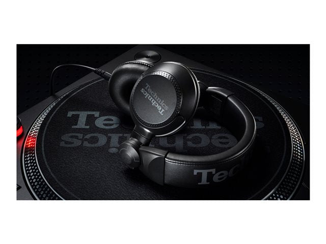 TECHNICS Over Ear Professional DJ Wired Headphone 270o Swivel Housing and Locking Detachable Cord with Lightweight Foldable Sleek