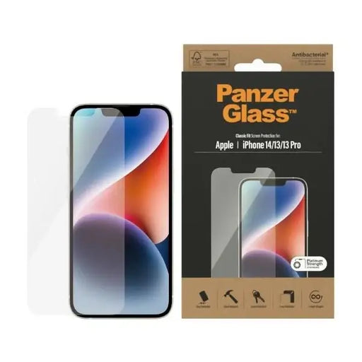 PanzerGlass Classic Fit antibacterial glass for iPhone 14 / 13 Pro / 13 - Cell phone tempered glass<<<HurtelXML