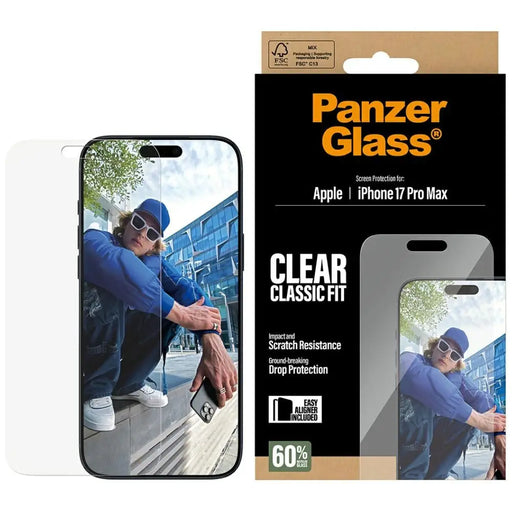 PanzerGlass Classic Fit EasyAligner Tempered Glass for iPhone 17 Pro Max - Cell phone tempered glass<<<HurtelXML