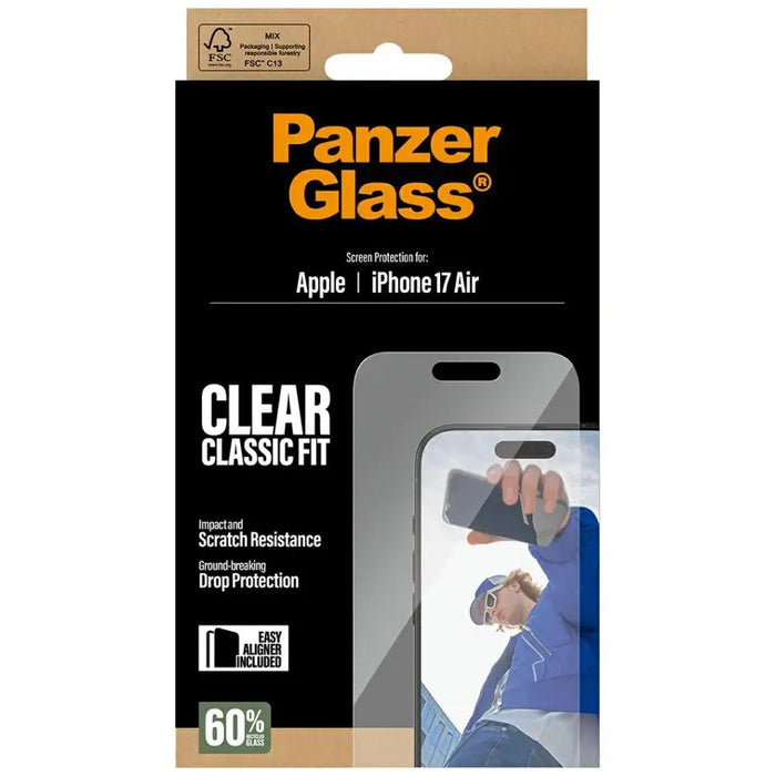 PanzerGlass Classic Fit EasyAligner Tempered Glass for iPhone Air - Cell phone tempered glass<<<HurtelXML