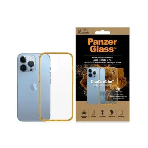 PanzerGlass ClearCase Antibacterial Military Grade Certified Case for iPhone 13 Pro - Transparent Yellow - Cell phone