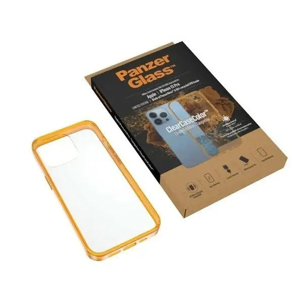 PanzerGlass ClearCase Antibacterial Military Grade Certified Case for iPhone 13 Pro - Transparent Yellow - Cell phone