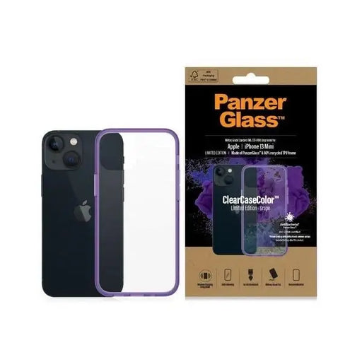 PanzerGlass ClearCase antibacterial Military Grade certified case for iPhone 13 mini - transparent purple - Cell phone