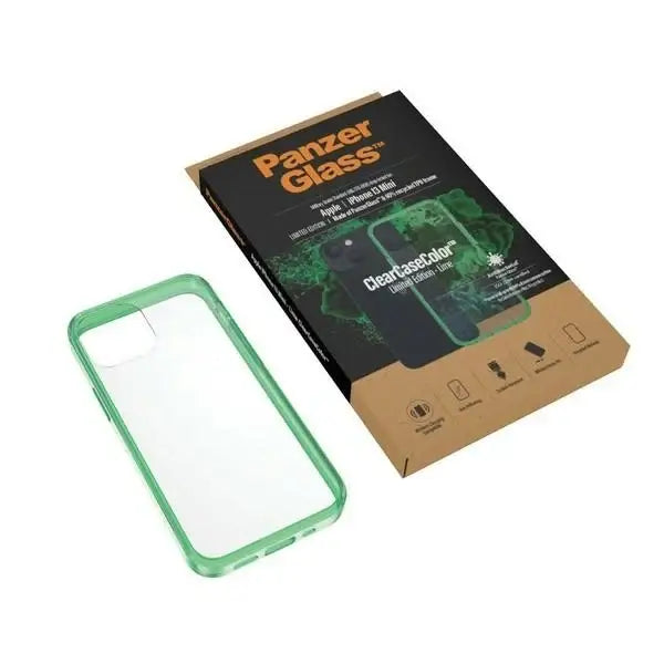 PanzerGlass ClearCase antibacterial Military Grade certified case for iPhone 13 mini - transparent green - Cell phone