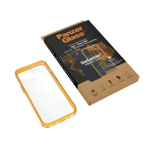 PanzerGlass ClearCase Antibacterial Military Grade Certified Case for iPhone 13 Mini - Transparent Yellow - Cell phone