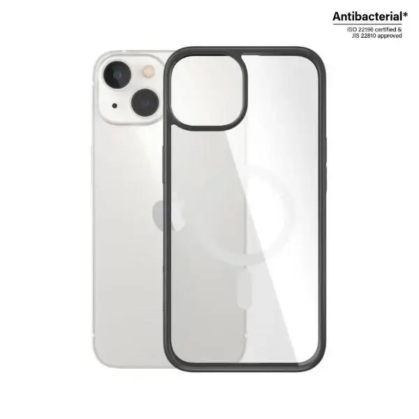 PanzerGlass ClearCase case with MagSafe antibacterial for iPhone 14 / 15 / 13 - transparent and black - Cell phone