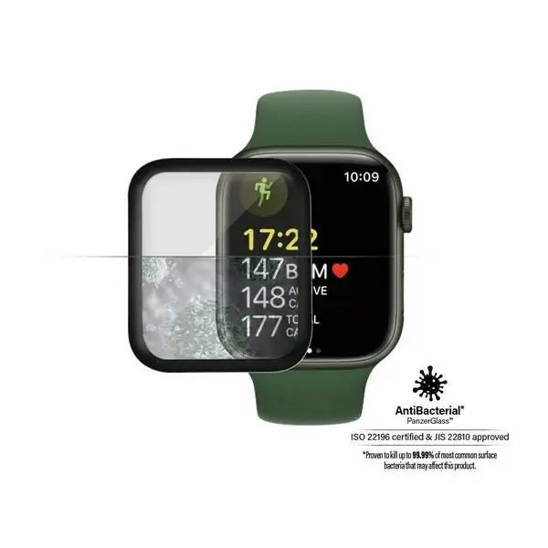 PanzerGlass Curved Antibacterial Tempered Glass for Apple Watch 7 - 41mm - Black - Cell phone tempered glass<<<HurtelXML