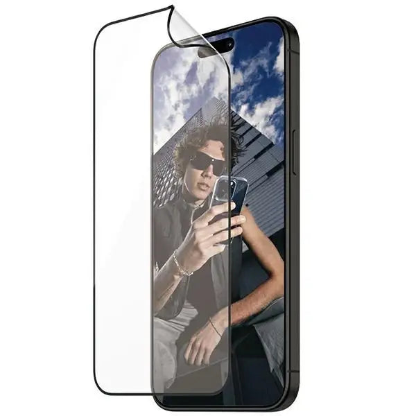 PanzerGlass Matrix Ultra-Wide-Fit hybrid glass for iPhone 15 Pro Max with positioner - Cell phone tempered