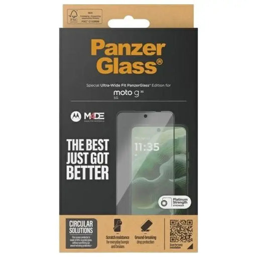 PanzerGlass Screen Protection Ultra-Wide Fit Tempered Glass for Motorola Moto G35 5G - Cell phone tempered