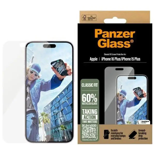 PanzerGlass Screen Protector iPhone 16 Plus 6.7’’ Classic Fit 2875 - Cell phone tempered glass<<<HurtelXML