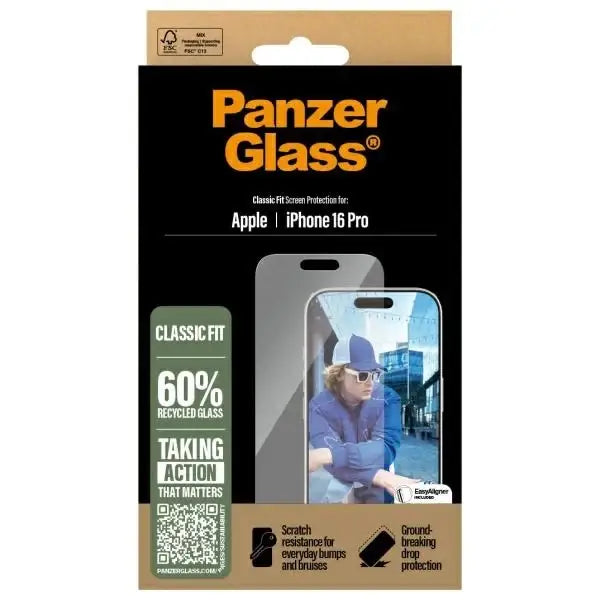 PanzerGlass Screen Protector iPhone 16 Pro 6.3’’ Classic Fit 2874 - Cell phone tempered glass<<<HurtelXML