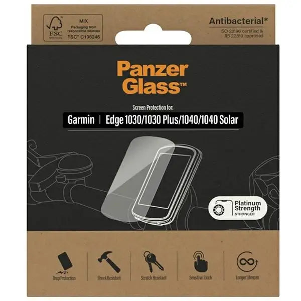 PanzerGlass Ultra-Wide Fit Antibacterial Tempered Glass for Garmin 1030 / 1030 Plus / 1040 / 1040 Solar - Cell phone