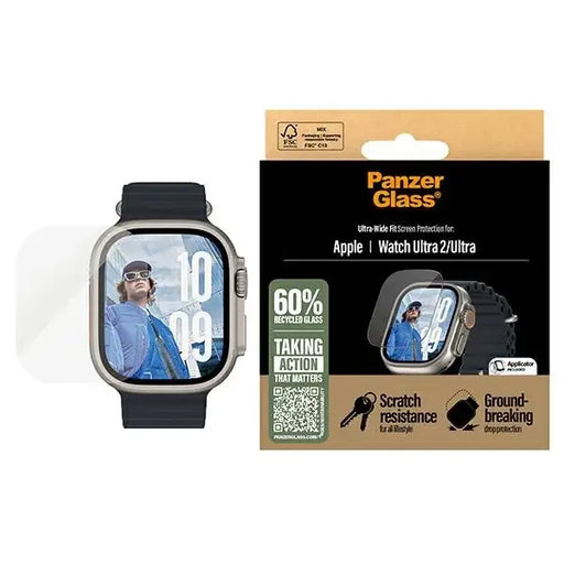 PanzerGlass Ultra-Wide Fit Ultra Screen Protection Tempered Glass for Apple Watch Ultra 2 - Clear - Cell phone tempered