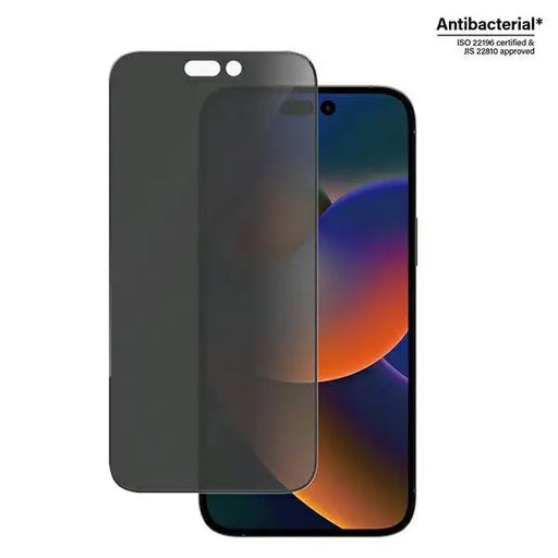 PanzerGlass Ultra-Wide Fit Tempered Glass Antibacterial Privacy with Positioner for iPhone 14 Pro Max - Cell phone