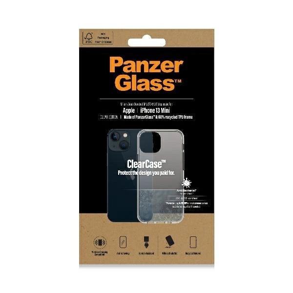 PanzerGlass ClearCase antibacterial case with Military Grade certificate for iPhone 13 mini - transparent