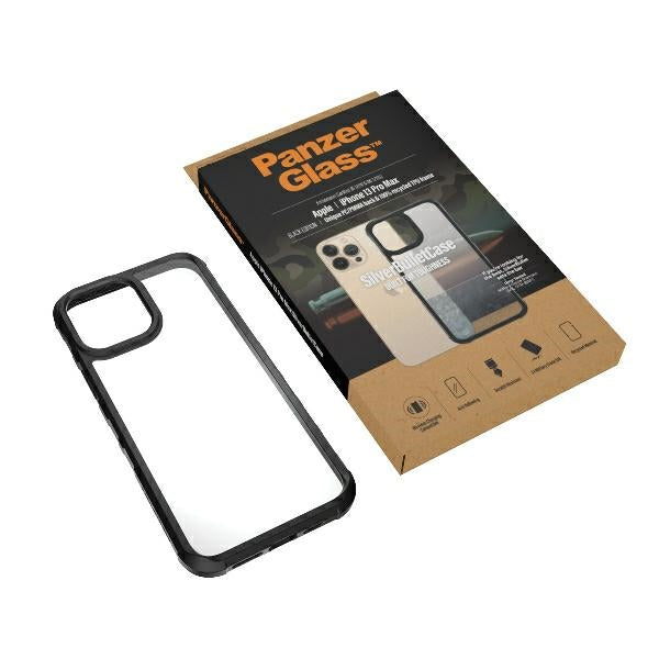 PanzerGlass ClearCase antibacterial Military Grade certified case for iPhone 13 Pro Max - transparent and black