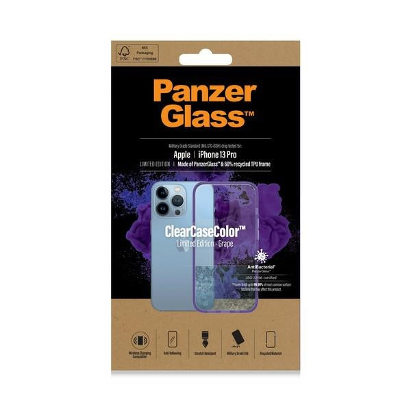 PanzerGlass ClearCase antibacterial Military Grade certified case for iPhone 13 Pro - transparent purple