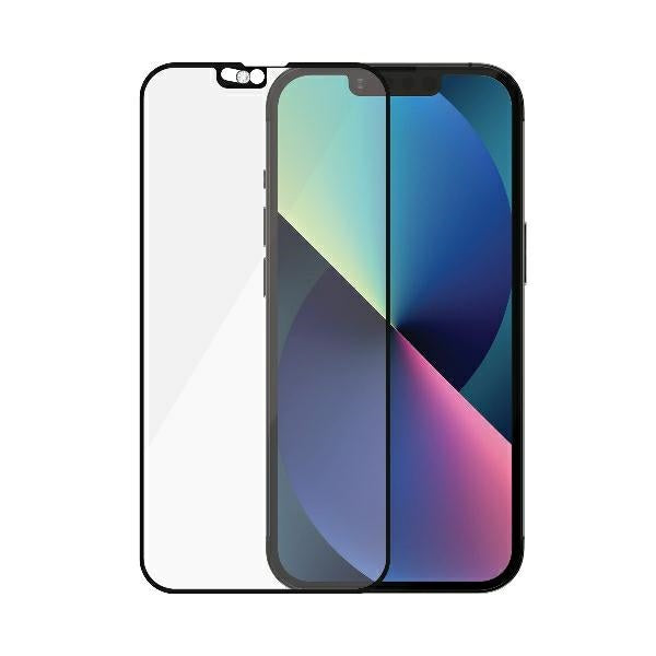 PanzerGlass E2E Microfracture Antibacterial Glass with Swarovsky Crystal Camera Cover for iPhone 13/13 Pro - With Black Frame