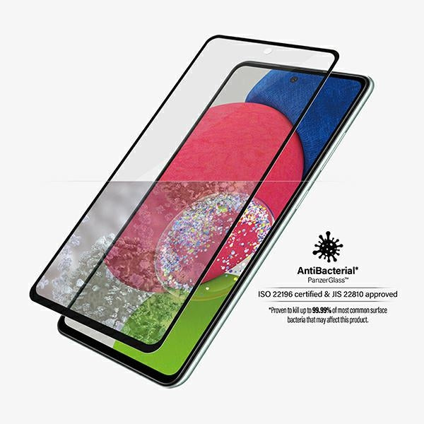 PanzerGlass E2E Microfracture antibacterial glass for Samsung Galaxy A52 / A52 5G / A53 5G - with black frame