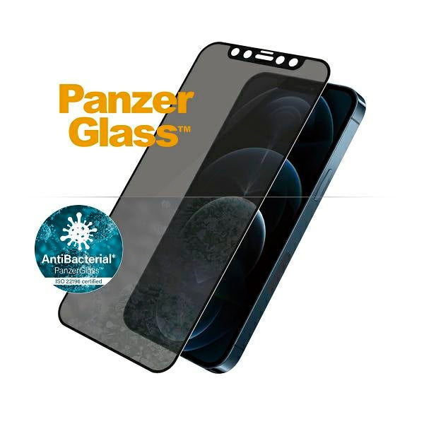 PanzerGlass E2E Super+ Microfracture antibacterial tempered glass for iPhone 12 Pro Max - with black frame