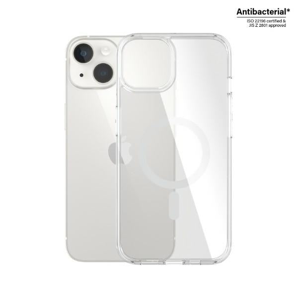 PanzerGlass HardCase with MagSafe Antibacterial Military Grade Certified Case for iPhone 14/15/13 - Transparent