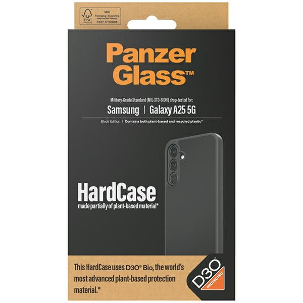 PanzerGlass HardCase with D3O® Bio and Military Grade Certification for Samsung Galaxy A25 5G - Transparent and Black