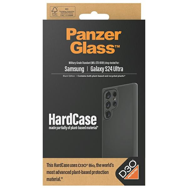 PanzerGlass HardCase with D3O® Bio and Military Grade Certification for Samsung Galaxy S24 Ultra - Transparent and Black