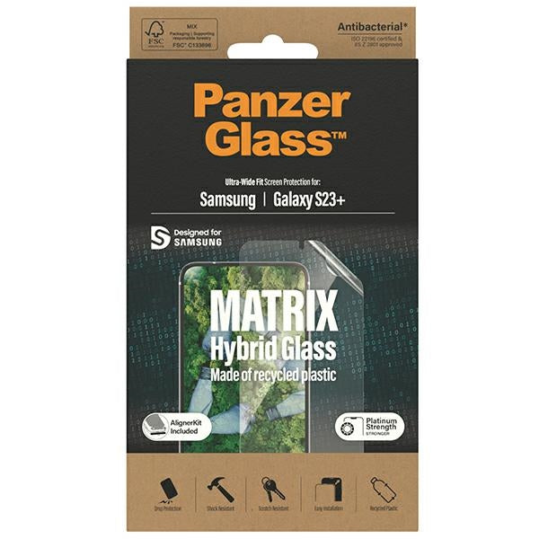 PanzerGlass Matrix hybrid glass with positioner for Samsung Galaxy S23+