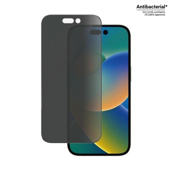 PanzerGlass Ultra-Wide Fit Antibacterial Privacy Tempered Glass for iPhone 14 Pro