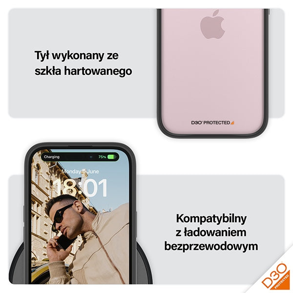 Military Grade Certified PanzerGlass ClearCase iPhone 15 Case - Transparent &amp; Black