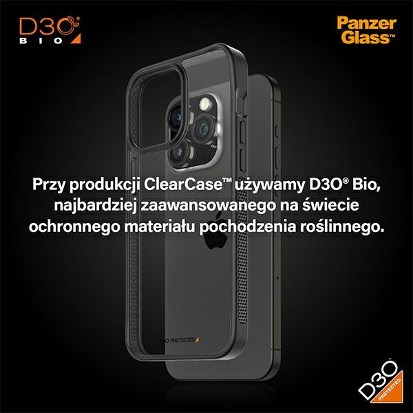 PanzerGlass ClearCase Case for iPhone 15 Pro Max with Military Grade Certification - Transparent and Black