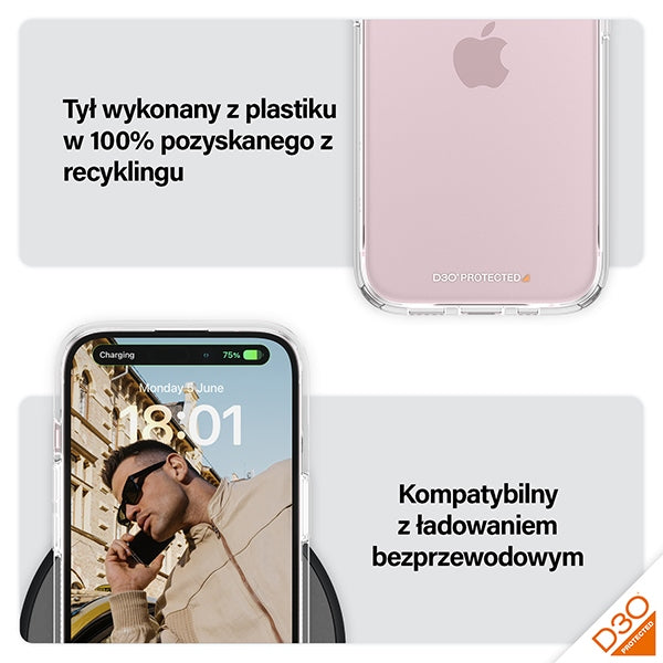 PanzerGlass HardCase with D3O and Military Grade Certification for iPhone 15/14/13 - Transparent