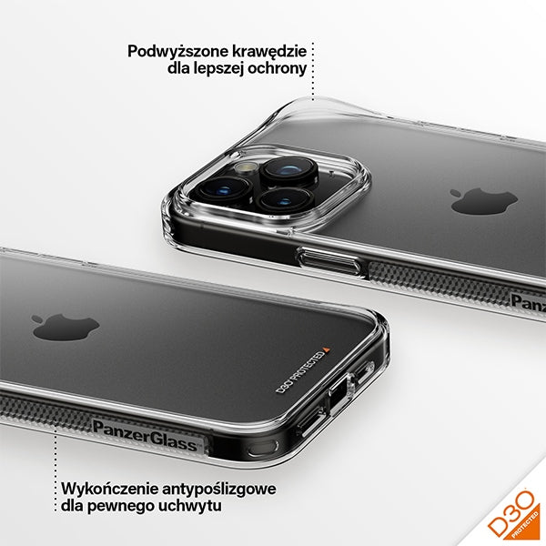 PanzerGlass HardCase with D3O and Military Grade certification for iPhone 15 Pro Max - transparent