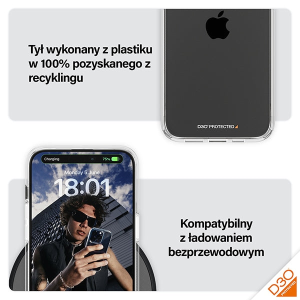PanzerGlass HardCase with D3O and Military Grade certification for iPhone 15 Pro Max - transparent