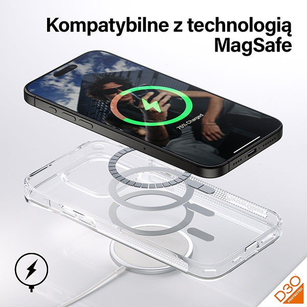 PanzerGlass HardCase with MagSafe with D3O and Military Grade Certified for iPhone 15 Pro Max - Transparent