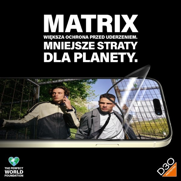 PanzerGlass Matrix Ultra-Wide-Fit hybrid glass for iPhone 15 Plus with positioner