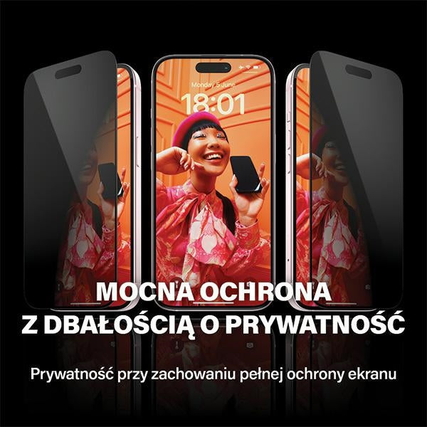 PanzerGlass Privacy Bundle 3in1 Transparent Case + Privacy Glass + Camera Protector for iPhone 15 Pro Max