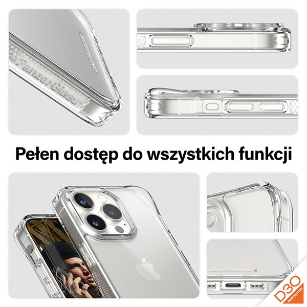 PanzerGlass Privacy Bundle 3in1 Transparent Case + Privacy Glass + Camera Protector for iPhone 15 Pro Max
