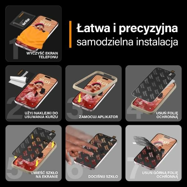 PanzerGlass Ultra-Wide Fit Tempered Glass with Glare and Blue Light Filter with Positioner for iPhone 15