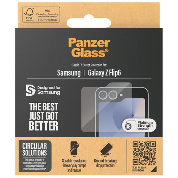 PanzerGlass Classic Fit glass on Samsung Galaxy Z Flip 6