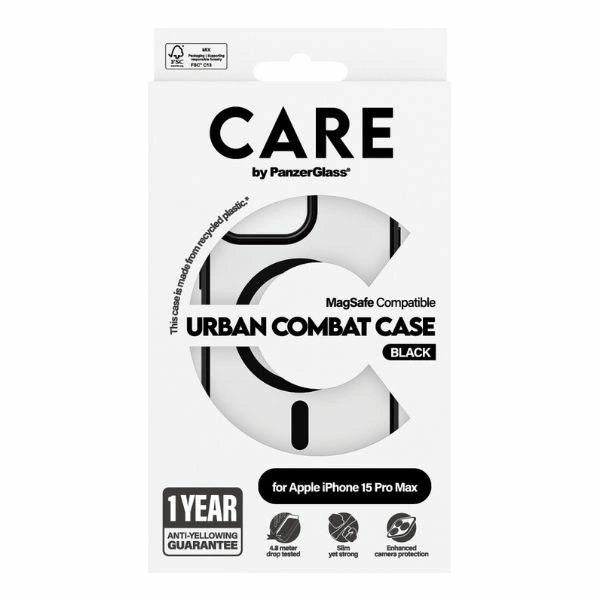 CARE by PanzerGlass Urban Combat Case MagSafe for iPhone 15 Pro Max - Black