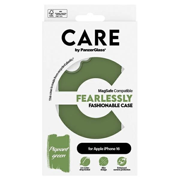 CARE by PanzerGlass Fashion Case iPhone 16 6.1" green/green MagSafe 1385