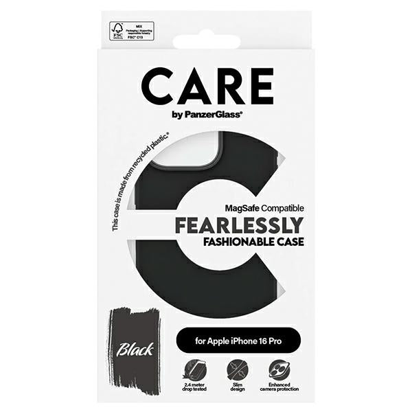 CARE by PanzerGlass Fashion Case iPhone 16 Pro 6.3" black/black MagSafe 1378