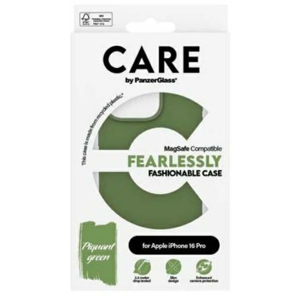CARE by PanzerGlass Fashion Case iPhone 16 Pro 6.3" green/green MagSafe 1386